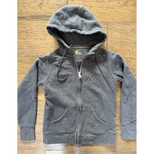 Carhartt Women's Full Zip Hoodie Charcoal Gray Embroidered XS 0-2 Minimalist